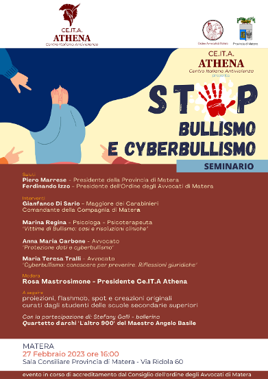 a-matera,-seminario-sul-tema-stop-bullismo-e-cyberbullismo,-a-cura-associazione-cei.ta-athena